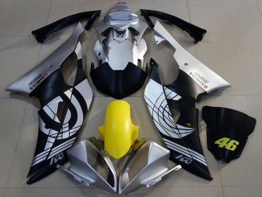 Billigste Yamaha R6 Motorrad Verkleidung 2008-2016 - Silber Gelb Matt Schwarz ENEOS 46