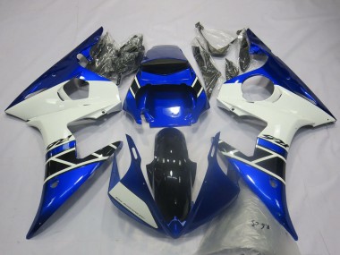 Billigste Yamaha R6 Motorrad Verkleidung 2003-2004 - Blau Weiss Glanzendes Schwarz OEM Stil