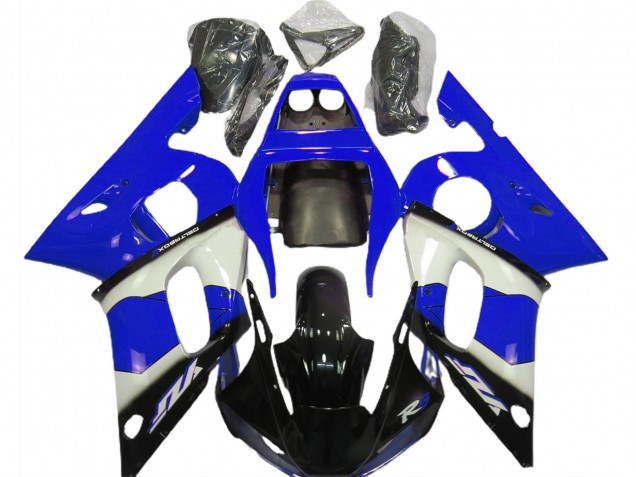 Billigste Yamaha R6 Motorrad Verkleidung 1998-2002 - Blau Weiss Glanzendes Schwarz