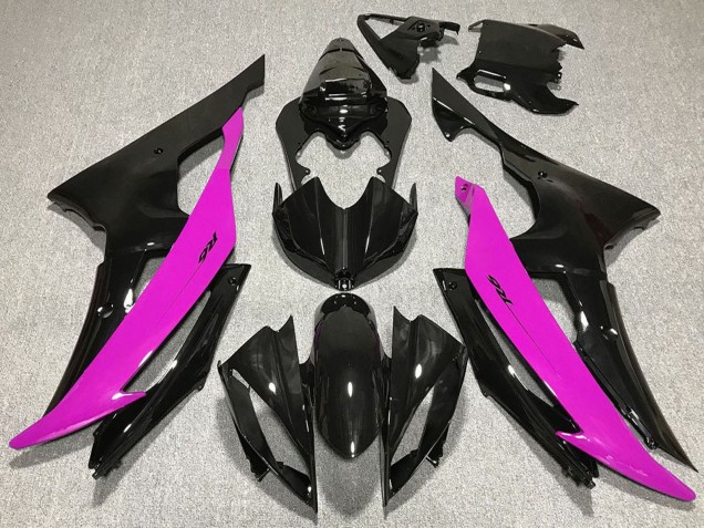 Billigste Yamaha R6 Motorrad Verkleidung 2008-2016 - Rosa Glanzendes Schwarz