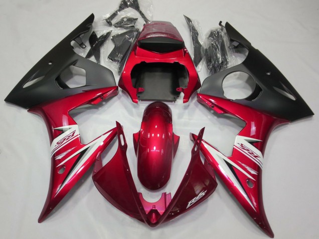 Billigste Yamaha R6 Motorrad Verkleidung 2003-2004 - Rot Weiss Matt Schwarz