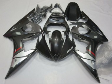 Billigste Yamaha R6 Motorrad Verkleidung 2005 - Glanzendes Schwarz Silber