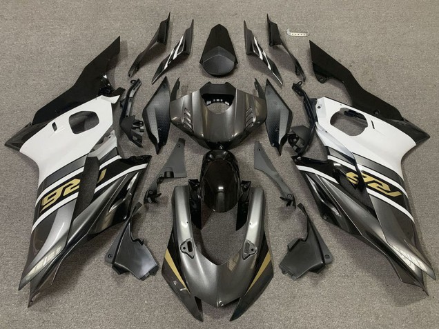Billigste Yamaha R6 Motorrad Verkleidung 2017-2023 - Weiss Grau Glanzendes Schwarz Gold