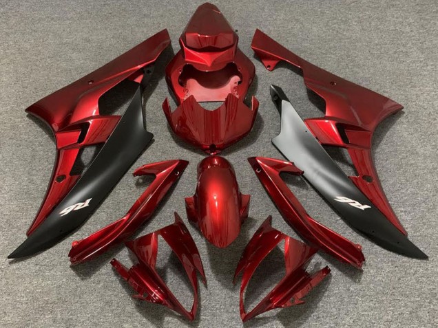 Billigste Yamaha R6 Motorrad Verkleidung 2006-2007 - Rot Matt Schwarz