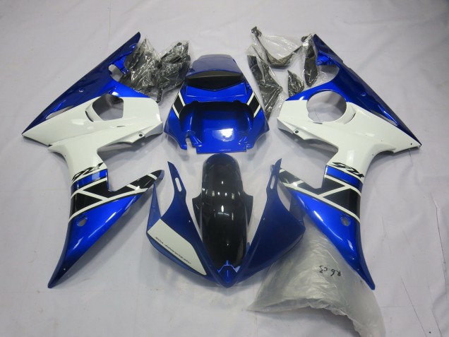 Billigste Yamaha R6 Motorrad Verkleidung 2005 - Blau Weiss Glanzendes Schwarz