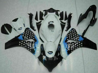 Billigste Honda CBR1000RR Motorrad Verkleidung 2008-2011 - Weiss Blau Glanzendes Schwarz