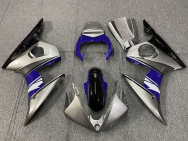 Billigste Yamaha R6 Motorrad Verkleidung 2003-2004 - Silber Blau Glanzendes Schwarz