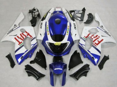 Billigste Yamaha YZF600R Thundercat Motorrad Verkleidung 1996-2007 - Weiss Blau Fiat Motul