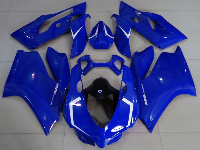 Billigste Ducati 1199 Motorrad Verkleidung 2011-2014 - Glanzendes Blau Weiss