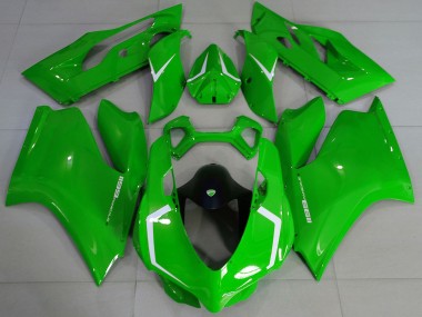 Billigste Ducati 1199 Motorrad Verkleidung 2011-2014 - Glanzendes Grun Weiss