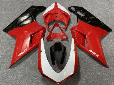 Billigste Ducati 1098 Motorrad Verkleidung 2007-2014 - Weiss Rot Schwarz