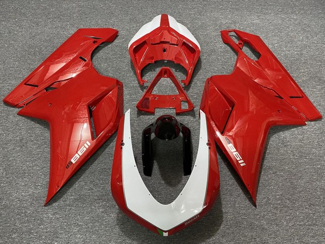 Billigste Ducati 1198 Motorrad Verkleidung 2007-2014 - Rot Weiss Schwarz