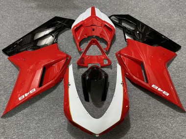 Billigste Ducati 848 Motorrad Verkleidung 2007-2014 - Weiss Rot Glanzendes Schwarz