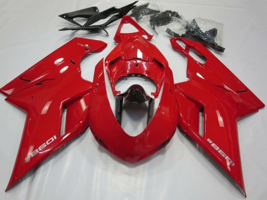 Billigste Ducati 1098 Motorrad Verkleidung 2007-2014 - Glanzendes Rot Glanzendes Schwarz