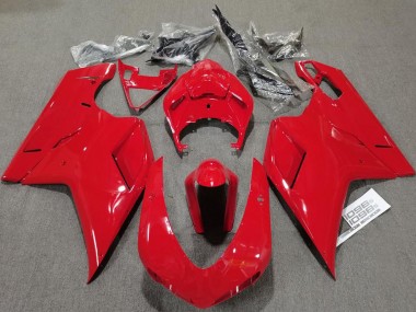 Billigste Ducati 848 1098 1198 Motorrad Verkleidung 2007-2014 - Glanzendes Rot Schlichtes