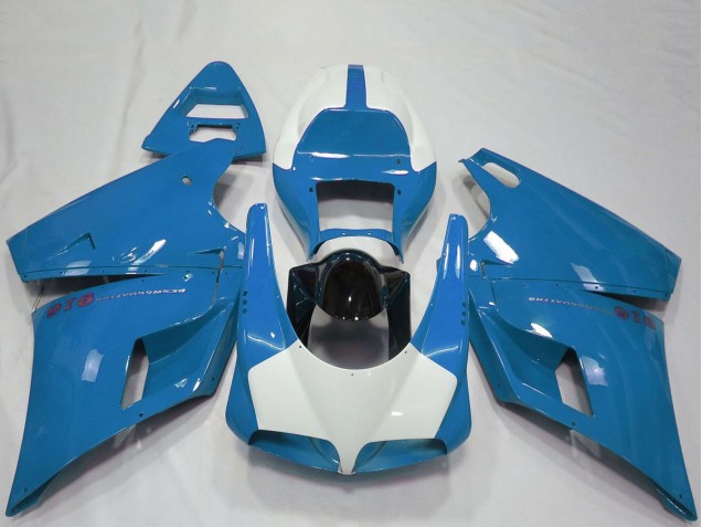 Billigste Ducati 916 Motorrad Verkleidung 1993-2005 - Hellblau Glanzendes Schwarz