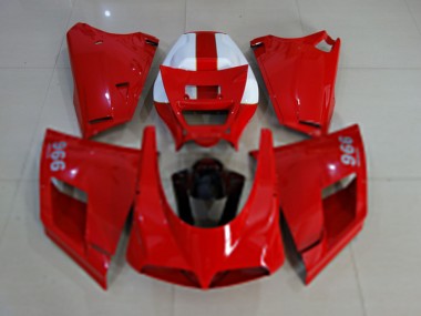 Billigste Ducati 996 Motorrad Verkleidung 1993-2005 - Glanzendes Rot Weiss Schwarz