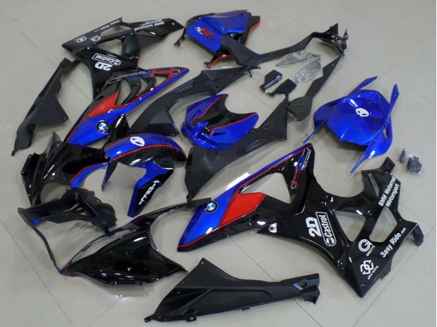 Billigste BMW S1000RR Motorrad Verkleidung 2009-2014 - Blau Rot Glanzendes Schwarz Castrol