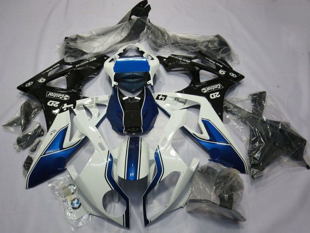 Billigste BMW S1000RR Motorrad Verkleidung 2015-2016 - Weiss Blau Glanzendes Schwarz