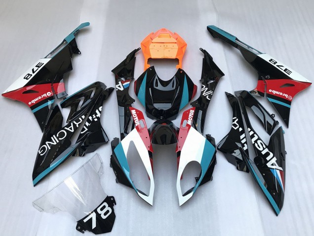 Billigste BMW S1000RR Motorrad Verkleidung 2009-2014 - Weiss Blau Rot Orange Motul Austin Rennen
