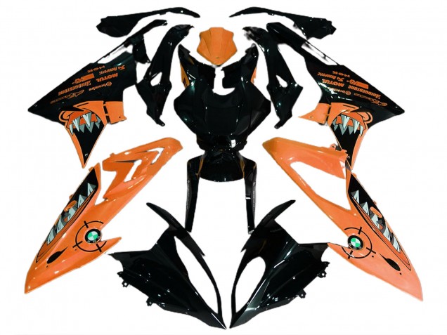 Billigste BMW S1000RR Motorrad Verkleidung 2015-2016 - Orange Glanzendes Schwarz Hai