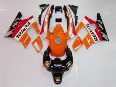 Billigste Honda CBR600 F2 Motorrad Verkleidung 1991-1994 - Orange Weiss Rot Glanzendes Schwarz Repsol