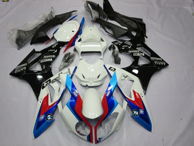 Billigste BMW S1000RR Motorrad Verkleidungen Kit 2009-2014 - Weiss Rot Blau Glanzendes Schwarz
