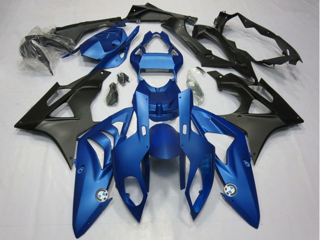 Billigste BMW S1000RR Motorrad Verkleidung Kit 2009-2014 - Blau Matt Schwarz