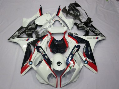 Billigste BMW S1000RR Motorrad Verkleidung Kit 2009-2014 - Weiss Rot Glanzendes Schwarz