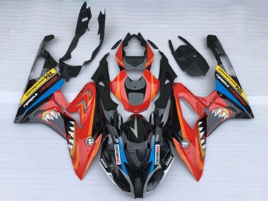 Billigste BMW S1000RR Motorrad Verkleidung 2015-2016 - Rot Glanzendes Schwarz Hai