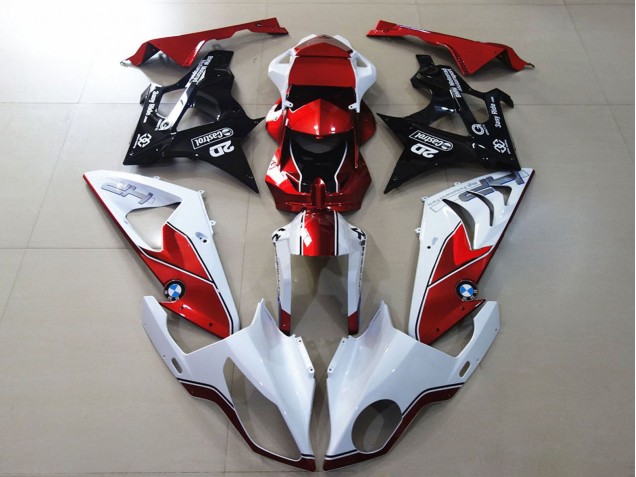 Billigste BMW S1000RR Motorrad Verkleidung 2009-2014 - Weiss Rot Glanzendes Schwarz