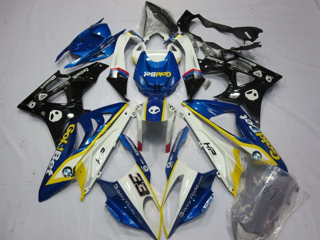 Billigste BMW S1000RR Motorrad Verkleidung 2009-2014 - Weiss Gelb Blau Glanzendes Schwarz GoldBet 33