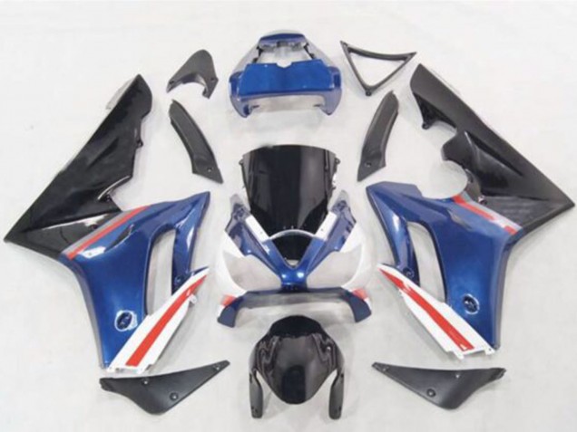 Billigste Triumph Daytona 675 Motorrad Verkleidung 2006-2008 - Blau Weiss Rot Glanzendes Schwarz