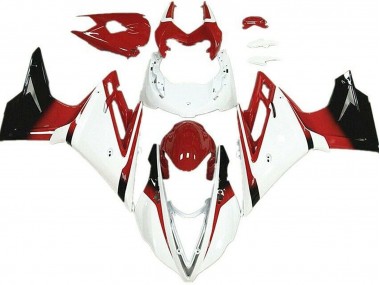 Billigste Triumph Daytona 675 Motorrad Verkleidung 2013-2016 - Weiss Rot Glanzendes Schwarz