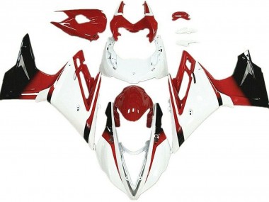 Billigste Triumph Daytona 675 Motorrad Verkleidung 2013-2016 - Weiss Rot Glanzendes Schwarz
