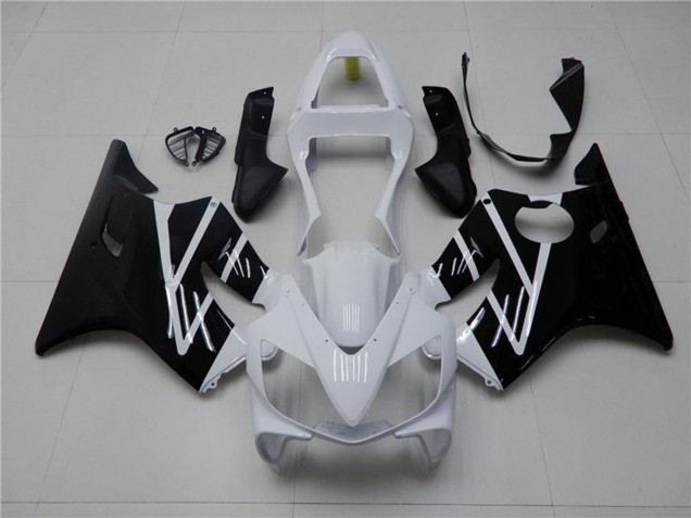 Billigste Honda CBR600 F4i Motorrad Verkleidung Kit 2001-2003 - Weiss Glanzendes Schwarz