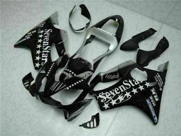 Billigste Honda CBR600 F4i Motorrad Verkleidung 2001-2003 - Glanzendes Schwarz Silber SevenStars