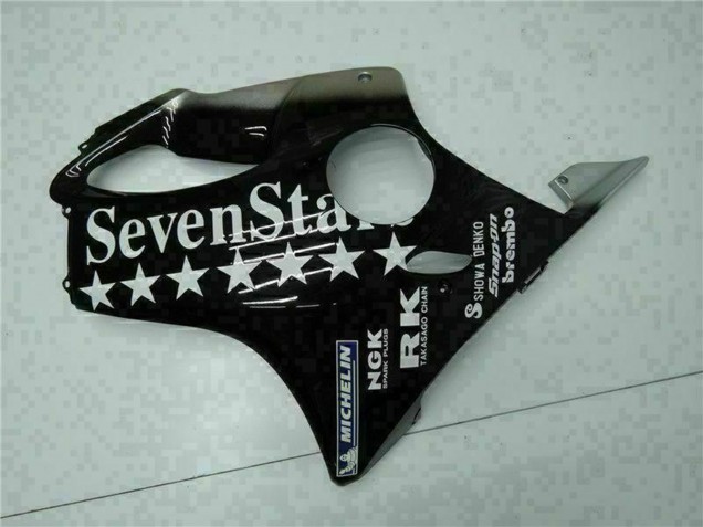 Billigste Honda CBR600 F4i Motorrad Verkleidung 2001-2003 - Glanzendes Schwarz Silber SevenStars