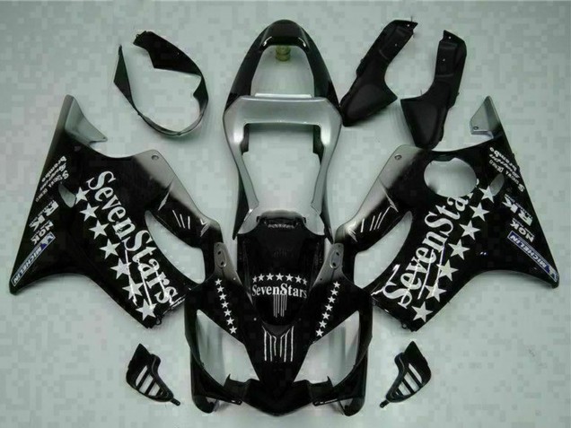 Billigste Honda CBR600 F4i Motorrad Verkleidung 2001-2003 - Glanzendes Schwarz Silber SevenStars