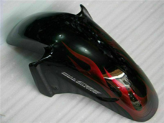 Billigste Honda CBR1100XX Blackbird Motorrad Verkleidung 1996-2007 - Glanzendes Schwarz Rot Flamme