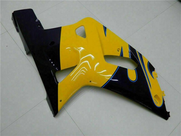 Billigste Suzuki GSXR 600/750 Motorrad Verkleidung 2001-2003 - Gelb Dunkel Blau Glanzendes Schwarz