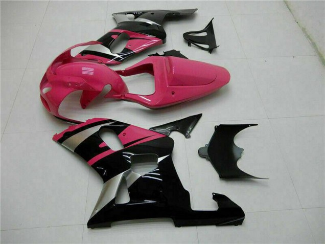 Billigste Suzuki GSXR 600/750 Motorrad Verkleidung 2001-2003 - Rosa Silber Glanzendes Schwarz