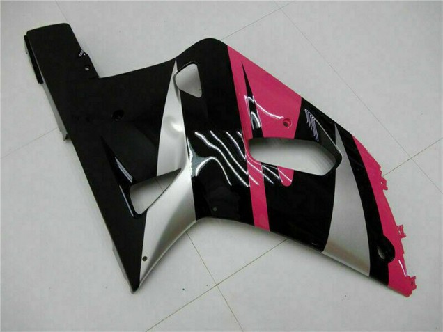 Billigste Suzuki GSXR 600/750 Motorrad Verkleidung 2001-2003 - Rosa Silber Glanzendes Schwarz