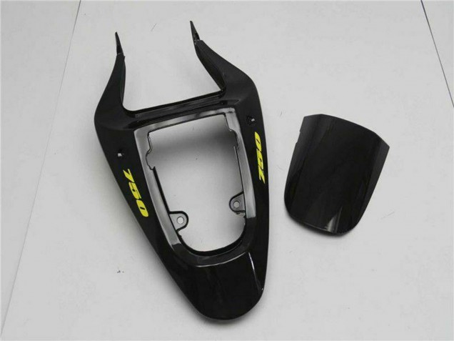 Billigste Suzuki GSXR 600/750 Motorrad Verkleidung 2001-2003 - Glanzendes Schwarz Gelb Flamme