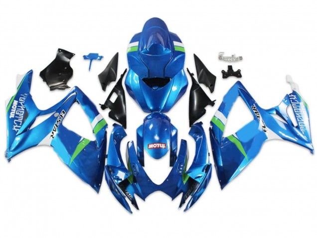 Billigste Suzuki GSXR 600/750 Motorrad Verkleidung 2004-2005 - Blau Grun Weiss