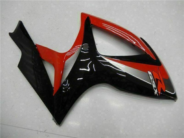 Billigste Suzuki GSXR 600/750 Motorrad Verkleidung 2006-2007 - Rot Glanzendes Schwarz