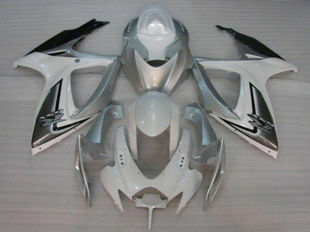 Billigste Suzuki GSXR 600/750 Motorrad Verkleidung 2006-2007 - Weiss Silber
