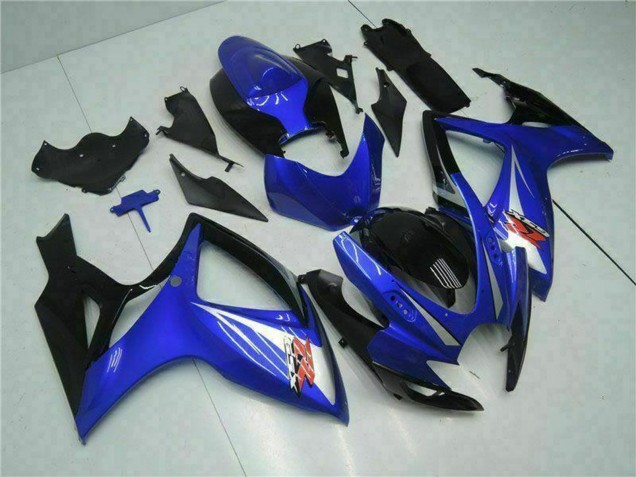 Billigste Suzuki GSXR 600/750 Motorrad Verkleidung 2006-2007 - Blau Weiss Glanzendes Schwarz Rot