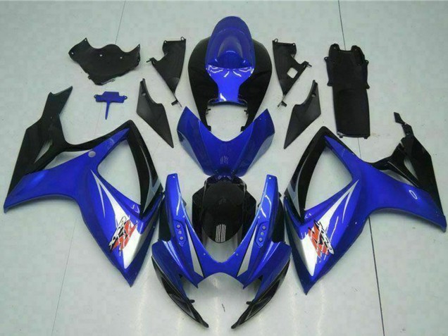 Billigste Suzuki GSXR 600/750 Motorrad Verkleidung 2006-2007 - Blau Weiss Glanzendes Schwarz Rot