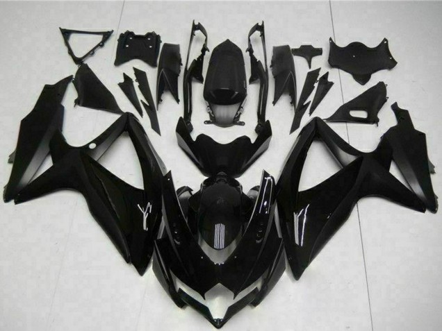 Billigste Suzuki GSXR 600/750 Motorrad Verkleidung 2008-2010 - Glanzendes Schwarz Matt Schwarz